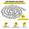 VEVOR Anchor Chain, 20' x 5/16" Galvanized Steel Chain, 3/8" Anchor Chain Shackle, 11650lbs Anchor Lead Chain Breaking Load