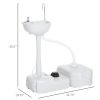 kleankin Portable Camping Sink, 4.5GAL Tank, 6.3GAL Recovery Tank, Handwashing Basin, Recycled Material, Outdoor Events, White