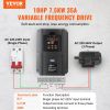 VEVOR VFD 10HP, 7.5KW, 35A, 1 or 3 Phase 220V Input to 3 Phase 220V Output Variable Frequency Drive, 40-60Hz Input
