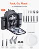 VEVOR Beach Picnic Backpack Bag for 2 Person with Cooler Compartment Grey