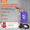 VEVOR 10Gal/40L Sandblaster Equipped w/Nozzle Shut-Off Valve Pressure Gauge Ceramic Nozzle Rubber Wheels Grit Power Sand Blasters Portable Sandblastin