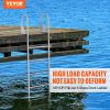 VEVOR Dock Ladder, Flip-Up 5 Steps, 350 lbs Load Capacity, Aluminum Alloy Pontoon Boat Ladder with 2'' Wide Step & Nonslip Rubber Mat