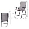 Outsunny 4-piece Patio Folding Chairs, Set with a Simple & Breathable Mesh, Dining Chair with Armrests, for Garden Yard, Camping