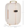 HOMCOM Professional Skincare Fridge - 12L, LED Lighting, Timer, Dual Doors, Cooler & Warmer, White, for Beauty & Makeup Exclusive