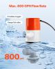 Livewell Pump for Boat 12V 800 GPH Livewell Aerator Pump Straight 2 Inlets