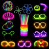 100 Pcs Glow Sticks Bulk 8" Bracelets Necklaces, Christmas, Football Party
