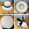 Women Sun Hats Wide Brim Straw Hats Foldable Bucket Hat Beach Hat Bowtie Ribbon