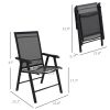 Outsunny 4-Pack Black Folding Chairs Stackable Patio Dining Versatile Seating