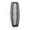 Outsunny Solar-Powered Rattan Floor Lamp, Auto On/Off LED Outdoor Garden Lantern, Pathway Light, Gray