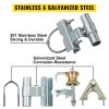 VEVOR Chain Link Rolling Gate Kit Galvanized Steel Rolling Fence 6 Universal Track Bracket Chain Link Rolling Gate Hardware Kit 2 Solid Rubber Wheels
