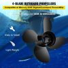 VEVOR Outboard Propeller, Replace for OEM 48-8M8026630, 4-Blade 10.3\" x 13\"" Aluminum Boat Propeller"