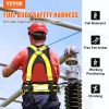VEVOR Safety Harness, Universal Full Body Harness, Detachable Safety Harness Fall Protection with Added Padding on Shoulder, Back, Waist, Legs