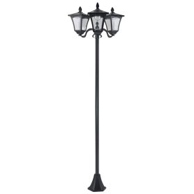 Outdoor Lamp Post Lights, Triple Head Solar Powered Lamp, Street Vintage Solar Post Lamp, for Backyard, Garden Pathway, Driveway, 72 Inches