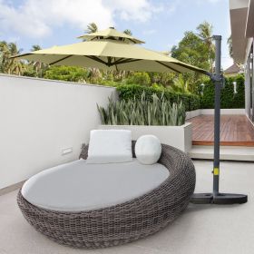 Cantilever Patio Umbrella with Base (Option: Beige-2350x430x180 mm)