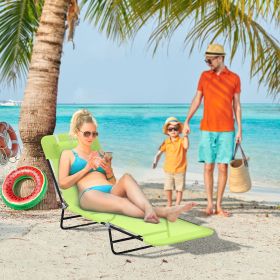 Folding Chaise Lounge Pool Chairs (Option: Green-670x80x570 mm)