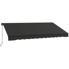 12' x 10' Retractable Awning, 280gsm UV Resistant Sunshade Shelter for Deck, Balcony, Yard, Dark Gray (Option: Dark Gray-1750x315x195 mm)
