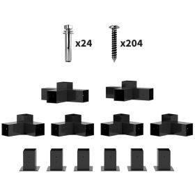 12PCS Pergola Kit, Pergola Brackets with 3-Way & 4-Way Corner Brackets for 4"x4" (Actual 3.6"x3.6") Lumber (Option: Black-665x310x505 mm)