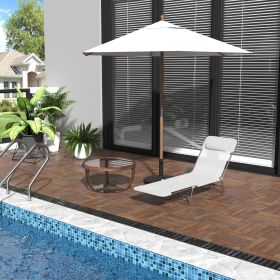 Folding Chaise Lounge Pool Chairs (Option: Cream White-750x595x120 mm)