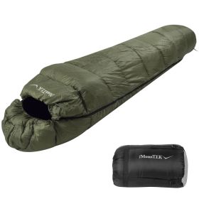 1Pc Mummy Sleeping Bag Camping Sleeping Bags For Adults Outdoor Soft Thick Water-Resistant Moisture-proof Sleep Bag Suitable For Spring Autumn Wi (Option: Olive Green)