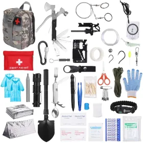 125Pcs Survival Kits Professional Emergency Survival Gear Tactical First Aid Kit Supplies For Outdoor Adventure Camping Hiking Hunting (Type: SurvivalToolKit)