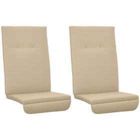 84A-052 Series Outdoor Porch Swing Cushions with Seat & Tufted Back, Backrest Ties, Set of 2 Replacement Cushions for Patio Furniture, Beige (Option: Beige-780x570x220 mm)