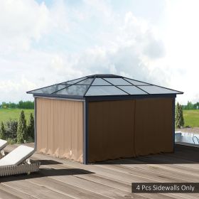 9.84' x 11.8' Gazebo Sidewall Set with Hooks/C-Rings (Option: Brown-500x90x400 mm)