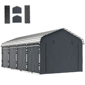 Carport Replacement Sidewall Panel for 10' x 15' Carports, UPF50+ Waterproof Replacement Side Wall Cover, Dark Gray (Option: Dark Gray-480x420x180 mm)