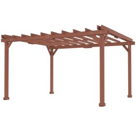 11' x 12.5' Outdoor Wood Pergola with Grape Trellis for Patio, Deck, Backyard, Lawn (Option: Brown-2250x265x230 mm)