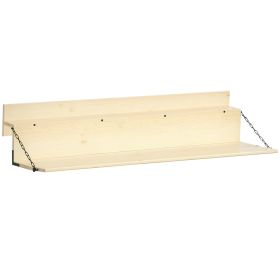 Hanging Balcony Table, Spruce Wood Foldable Railing Bar, Serving Table & Desk, Fits up to 3.9 Inches, Natural (Option: Natural Wood-1595x275x140 mm)