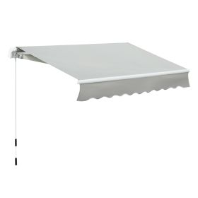 8' x 7' Retractable Sunshade Awning for the Patio with Easy Crank Design & Hardware Included, Gray (Option: Grey-1360x280x190 mm)