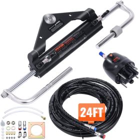 VEVOR Hydraulic Outboard Steering Kit, 150HP, Marine Boat Hydraulic Steering System (Power: 150 hp, Hose Length: 24 ft)