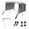 VEVOR 3 Bow Bimini Top Boat Cover, Detachable Mesh Sidewalls, 600D Polyester Canopy with 1" Aluminum Alloy Frame, Includes Storage Boot