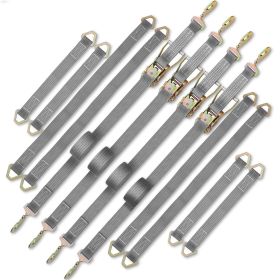 VEVOR Ratchet Tie Down Straps, 2'' x 15.6' Heavy Duty Ratchet Straps with Snap Hooks, 4000 lbs Working Load (Color: Gray)