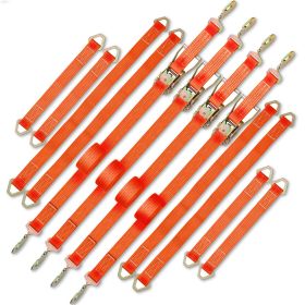 VEVOR Ratchet Tie Down Straps, 2'' x 15.6' Heavy Duty Ratchet Straps with Snap Hooks, 4000 lbs Working Load (Color: Orange)