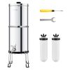 VEVOR 2.25G Gravity-fed Water Filter Countertop System Stainless Steel 2 Filters