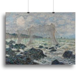 Fishing nets at Pourville by Monet Canvas Print or Poster (Type: Poster Print, size: 3X-Large (40" x 26"))