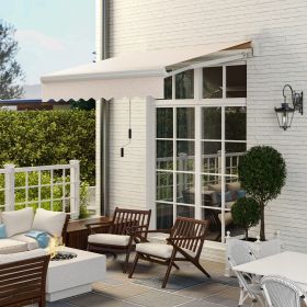 8' x 6.6' Patio Retractable Awning (Option: Beige-1360x280x190 mm)