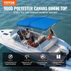 VEVOR 3 Bow Bimini Top Boat Cover, 900D Polyester Canopy with 1" Aluminum Alloy Frame, Waterproof and Sun Shade, Includes Storage Boot, 4 Straps