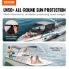 VEVOR 4 Bow Bimini Top Boat Cover, Detachable Mesh Sidewalls, 600D Polyester Canopy with 1" Aluminum Alloy Frame, Includes Storage Boot, 2 Straps