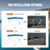 VEVOR 3 Bow Bimini Top Boat Cover, 900D Polyester Canopy with 1" Aluminum Alloy Frame, Waterproof and Sun Shade, Includes Storage Boot, 4 Straps