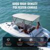 VEVOR 4 Bow Bimini Top Boat Cover, Detachable Mesh Sidewalls, 600D Polyester Canopy with 1" Aluminum Alloy Frame, Includes Storage Boot, 2 Straps