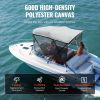 VEVOR 3 Bow Bimini Top Boat Cover, Detachable Mesh Sidewalls, 600D Polyester Canopy with 1" Aluminum Alloy Frame, Includes Storage Boot