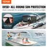 VEVOR 3 Bow Bimini Top Boat Cover, Detachable Mesh Sidewalls, 600D Polyester Canopy with 1" Aluminum Alloy Frame, Includes Storage Boot