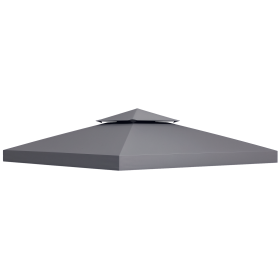 Gazebo Replacement Canopy for Model 01 -0153, 2-Tier Top Cover for 9.8' x 9.8' Gazebo, Charcoal (TOP ONLY) (Option: Dark Gray-320x70x420 mm)